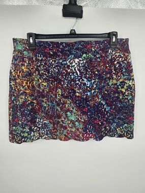 Attyre Multicolor Splatter Print Mini Skort Size 18